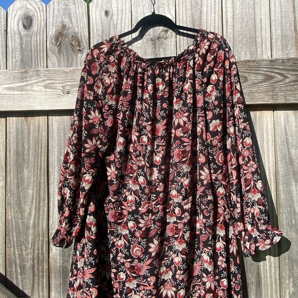 Talbots plus size Floral Black and Pink Women's Dress - Picture 2 of 8